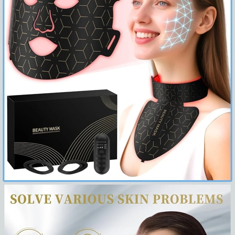 LED Neck & Face Therapy Pad - Black